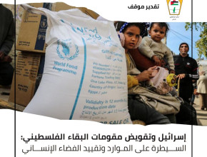 تقدير موقف : اسرائيل وتقويض مقومات البقاء الفلسطيني