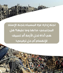 The Gaza Management Committee, also known as the Community Support Committee: Pros and Cons? Is it a tool for resolving the crisis, a tool for deepening divisions, or a temporary solution?